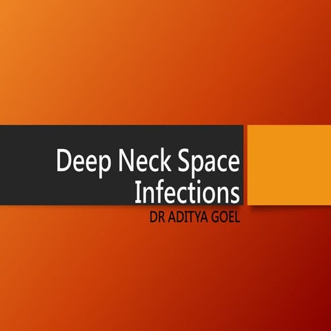 DEEP NECK SPACE INFECTIONS  - DR ADITYA GOEL (MS-ENT)