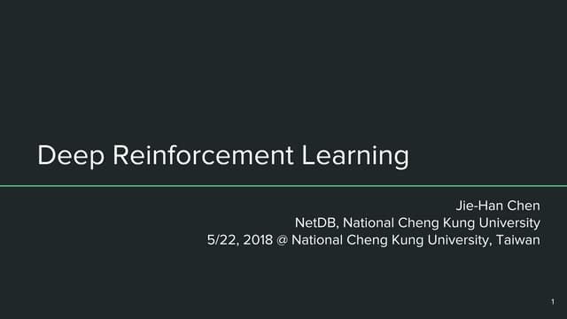 Deep reinforcement learning