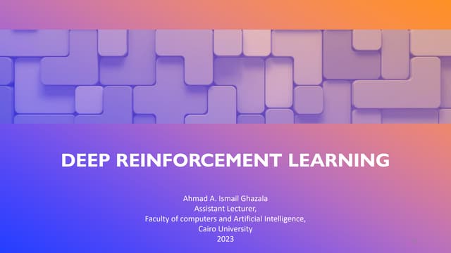 Deep Reinforcement learning
