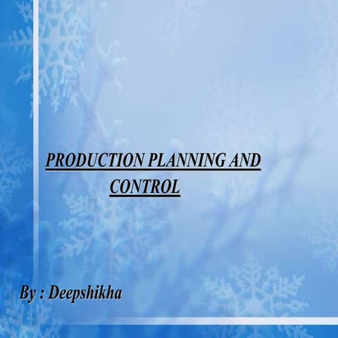 production planning & control