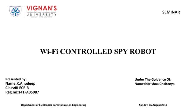 WIFI CONTROLLED SPY ROBOT CAR