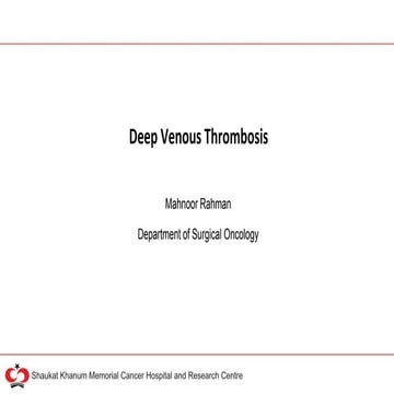 Deep vein thrombosis (DVT) | PPTX