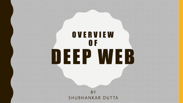 Overview of Deep web