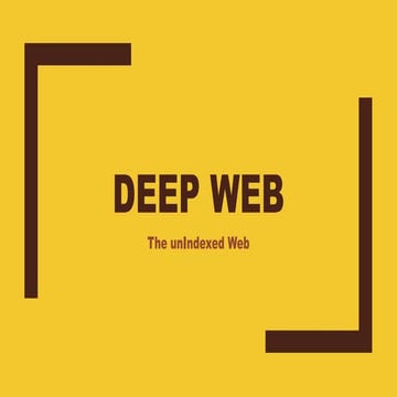 Deep web, the unIndexed web