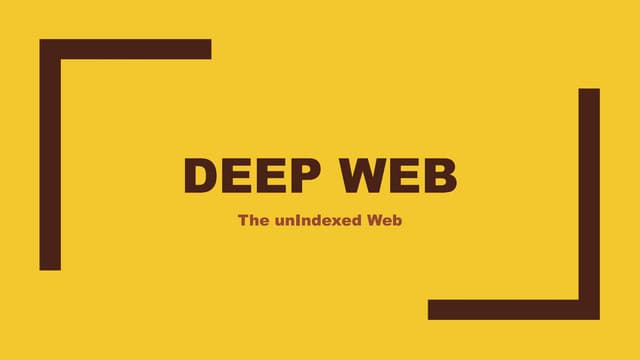 Deep web, the unIndexed web