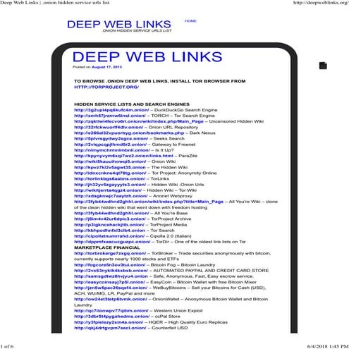 Deep web links   .onion hidden service urls list 1