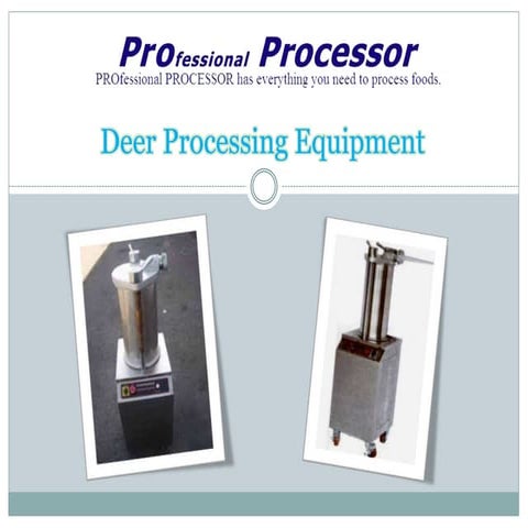 Commercial Deer Processing Equipment | PDF