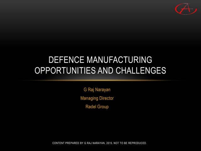 Defence Manufacturing: Opportunitie...