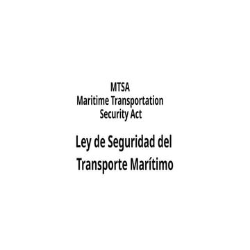 PRESENTACION SEGURIDAD MARITIMA SOBRE TRANSPORTE MARITIMO | PPTX