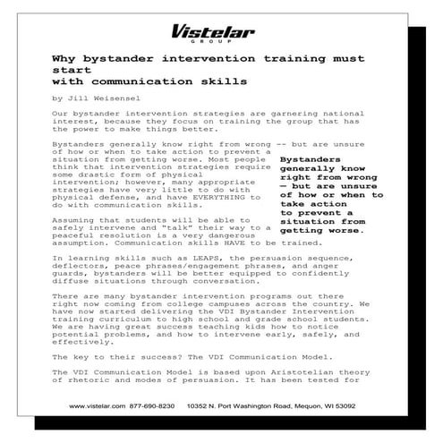 Bystander Intervention in Action: Training the How-Tos of Intervention ...