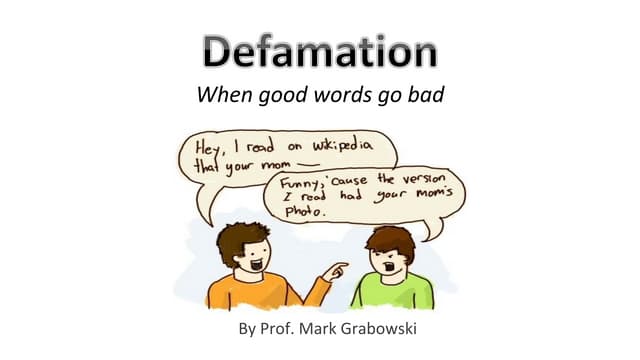 Defamation PPT Defamation PPT