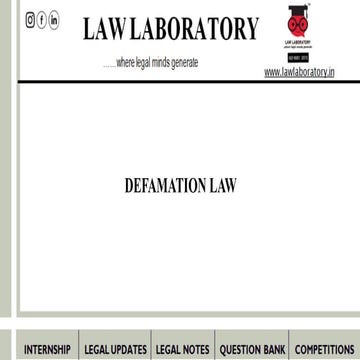 Defamation Law in India 