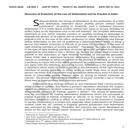 Defamation Law in India