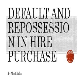 Default and repossession in hire purchase