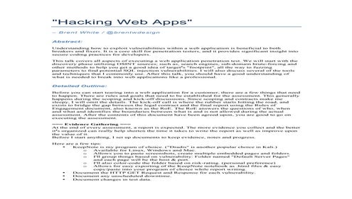 DEF CON 23 - BRENT - white hacking web apps wp