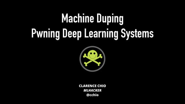 DEF CON 24 - Clarence Chio - machine duping 101