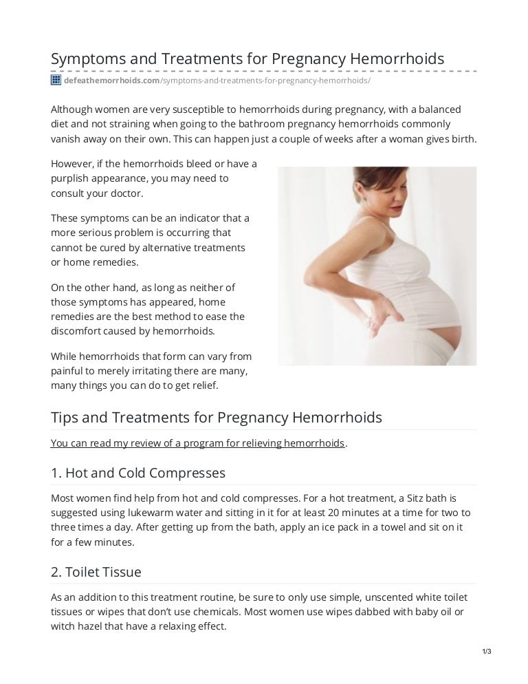 Symptoms and Treatments for Pregnancy Hemorrhoids