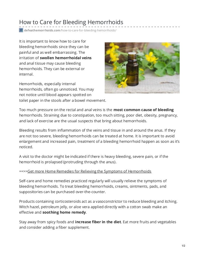 Home Care For Hemorrhoids