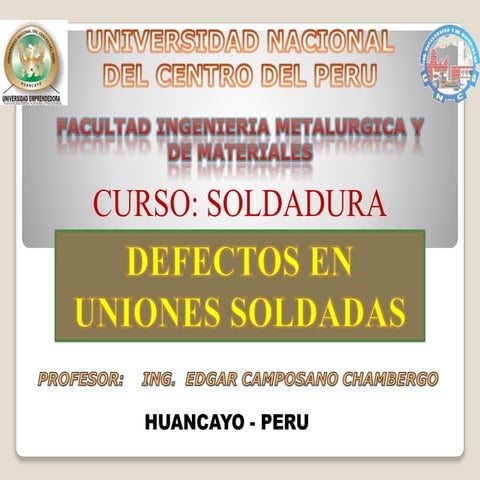 Defectos en  soldadura