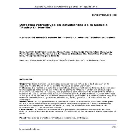 Defectos refractivos cuba | PDF