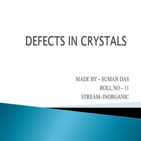 Defects in crystals by suman