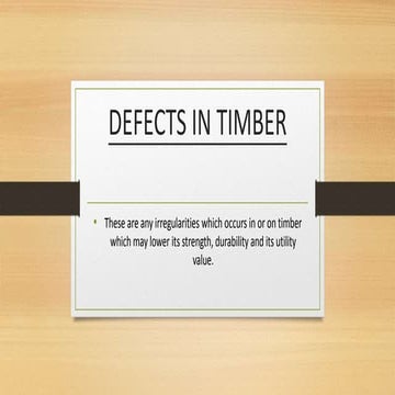 Defects in timber
