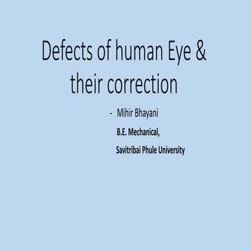 Defects of human eye