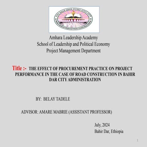 the effect of procurement practice on project performance | PPTX