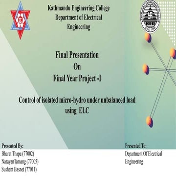 control of isolated micro hydro using elc | PPTX
