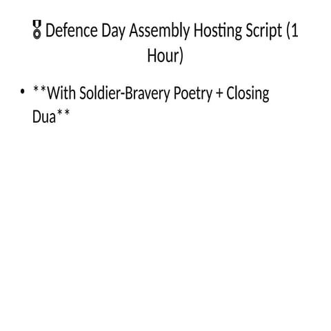 Defence_Day_Assembly for Pakistan defense day host script | PPTX