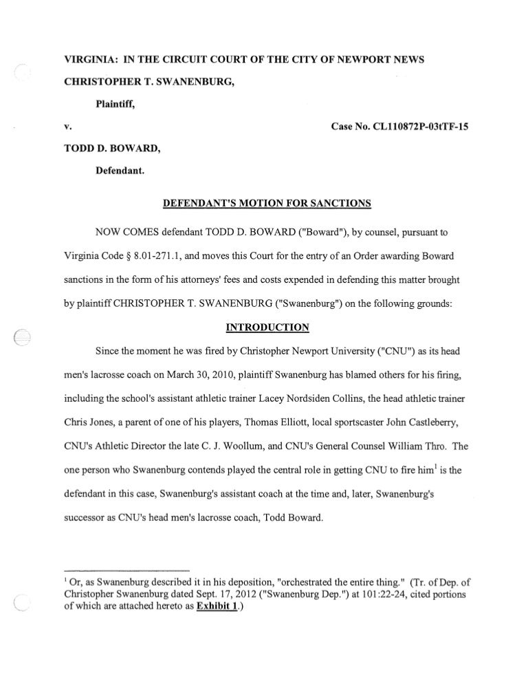 Defendant's Motion for Sanctions