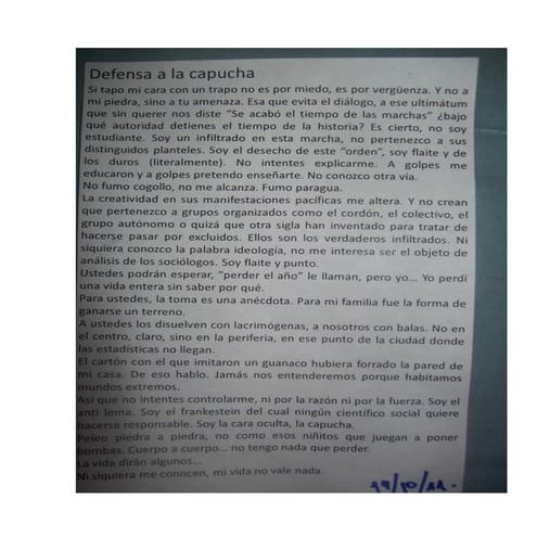 Defensa de la capucha