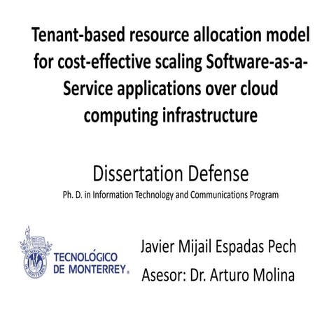 Tenant-based resource allocation model for cost-effective scaling Software-as...