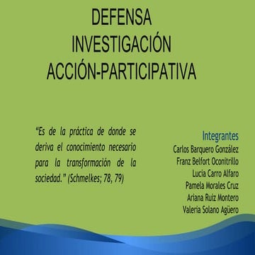 Defensa Investigación Acción Participativa