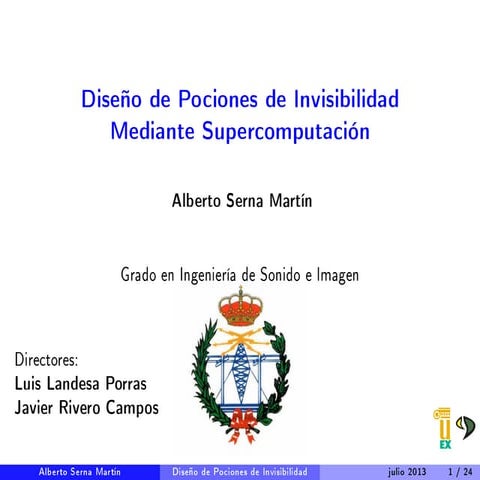 Final Degree Project: Invisibility Potions Desing using High Performance Comp...