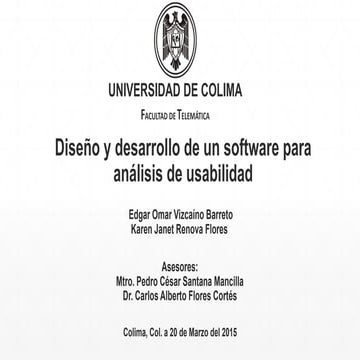 Diseño y desarrollo de un software para análisis de usabilidad