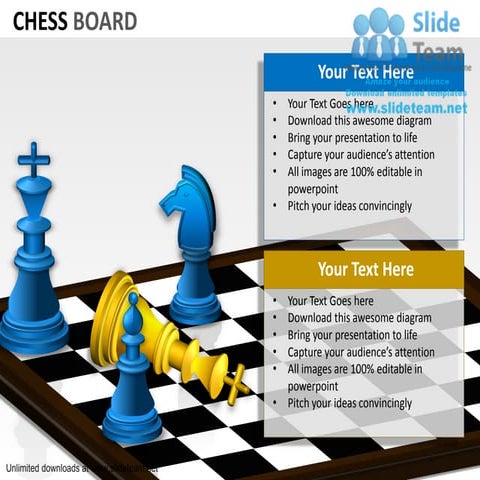 Defense chess board with pieces king knight bishop power point slides and ppt...