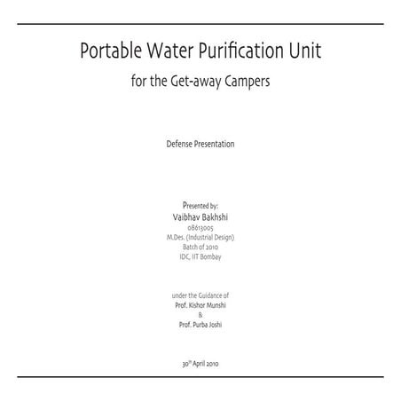 Portable water purifier | PPT