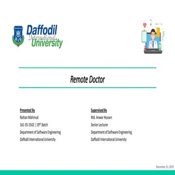 Remote Doctor | Project Presentation
