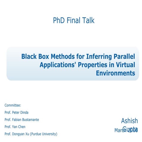Black Box Methods for Inferring Parallel Applications' Properties in Virtual ...