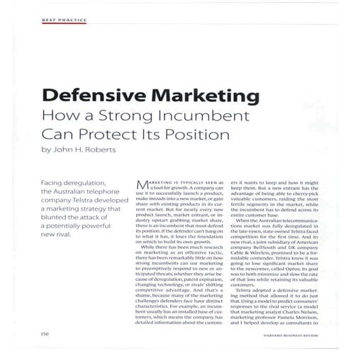 Defensive marketing strategy