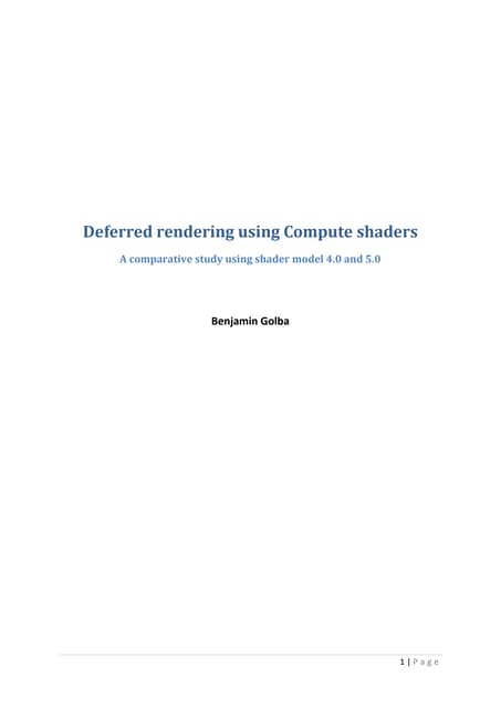 Deferred rendering using compute shader