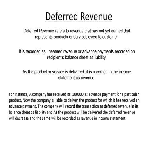 Understanding Deferred revenue