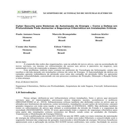 Trabalho Técnico apresentado no XI SIMPASE 