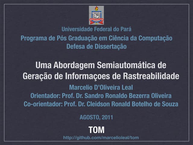 Uma Abordagem Semiautomática de Rastreabilidade de Software