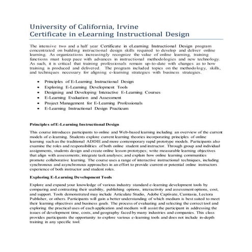 ISD / ADDIE Design Document Template | DOC