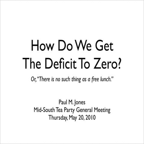 How Do We Get The Deficit To Zero?