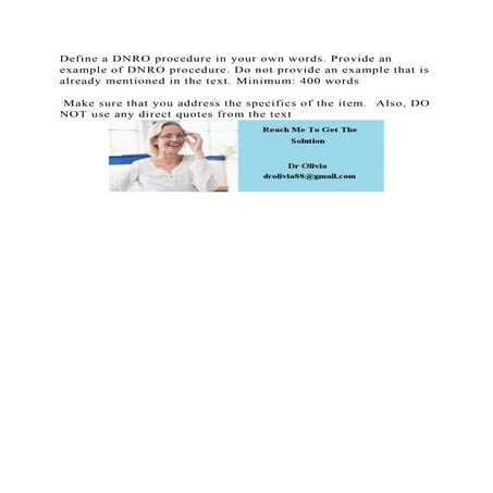 Define a DNRO procedure in your own words. Provide an example of DNR.docx