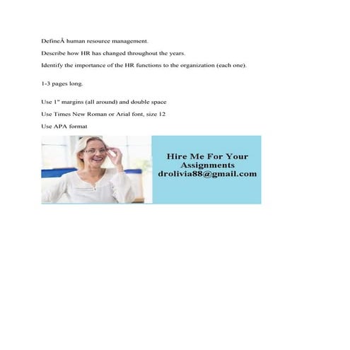 Definehuman Resource Management Describe How HR Has Changed Throughout docx