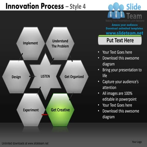 Define innovation process with power point slides and ppt diagram templates 